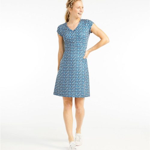 L.L.Bean Women's Short-Sleeve Fitness Dress, Print